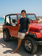 Men's Natural Cotton Linen Regular Fit Shorts