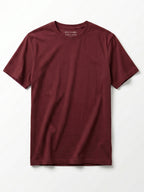 Men's Wine Cotton Bamboo Elastane Regular Fit Tshirt
