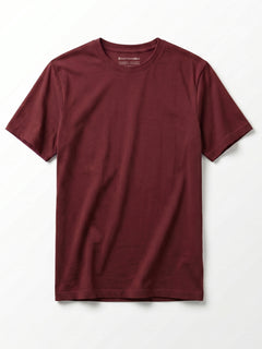 Men's Wine Cotton Bamboo Elastane Regular Fit Tshirt