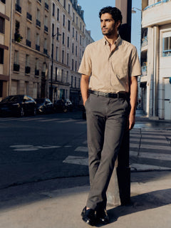 Men's Natural Oxford 100% Cotton Regular Fit Shirt