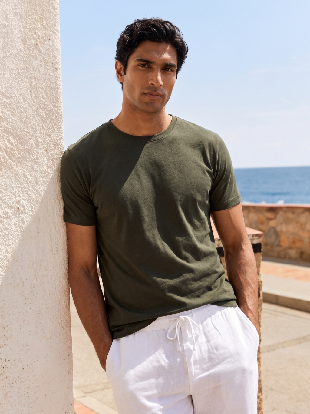 Men's Darkgreen 100% Organic Cotton Regular Fit Tshirt
