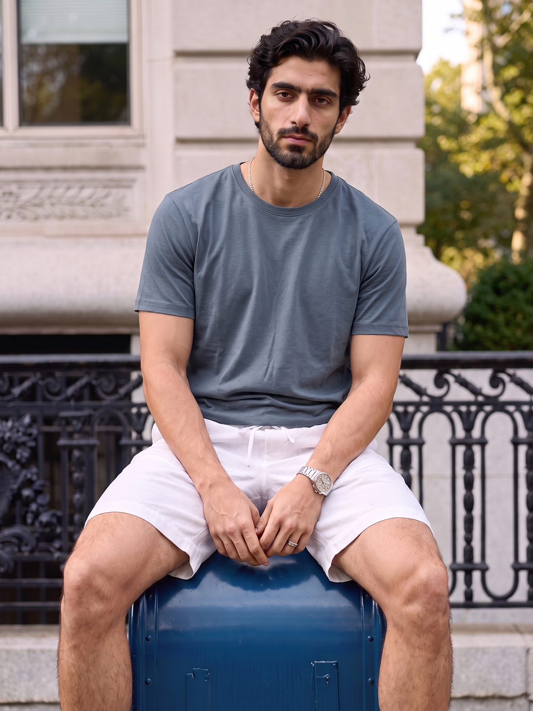 Men's 100% Cotton Regular Fit Tshirt Blue
