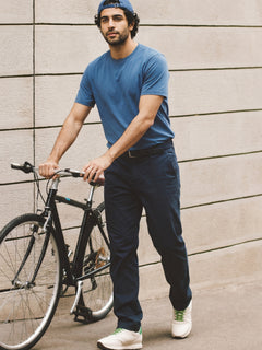 Men's Blue Cotton Bamboo Elastane Regular Fit Tshirt