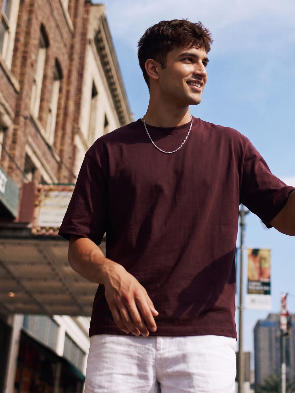 Men's 100% Cotton Relax Fit Tshirt Wine