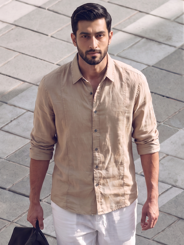 Men's Tencel Linen Regular Fit Shirt Natural