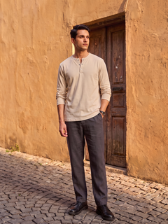Men's 100% Cotton Regular Fit Tshirt Natural