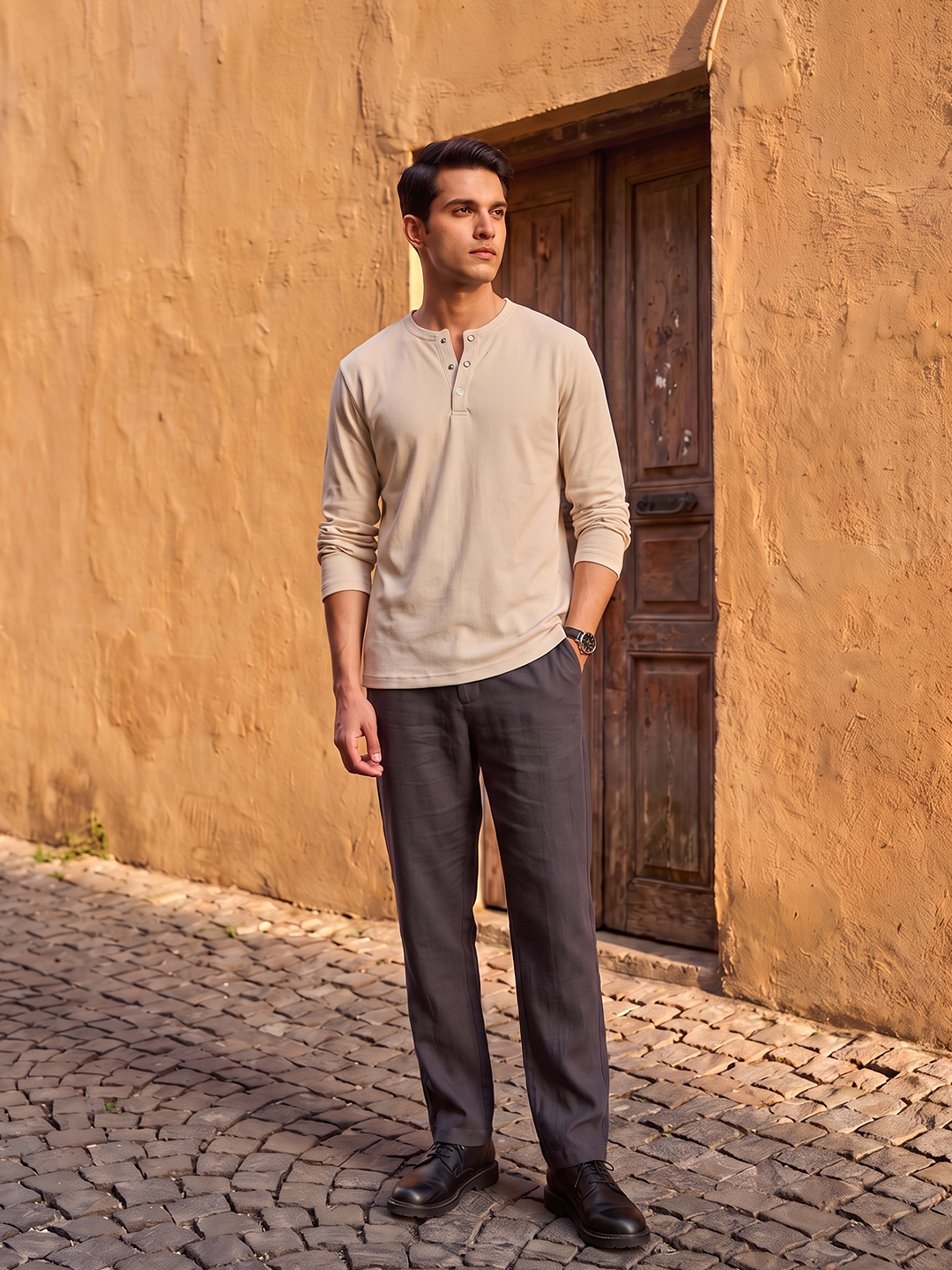 Men's 100% Cotton Regular Fit Tshirt Natural