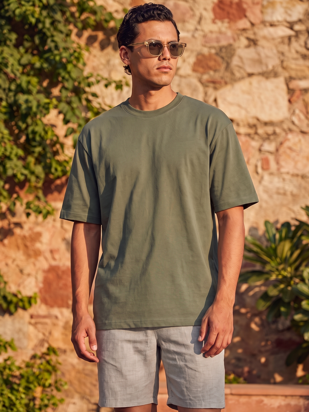 Men's 100% Cotton Relax Fit Tshirt Green