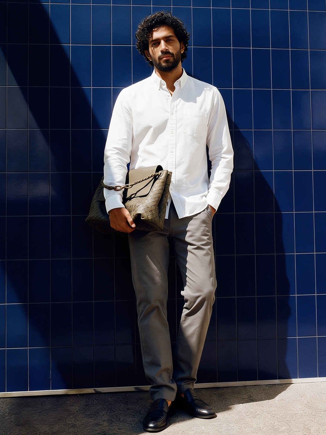 Men's White Oxford 100% Cotton Regular Fit Shirt
