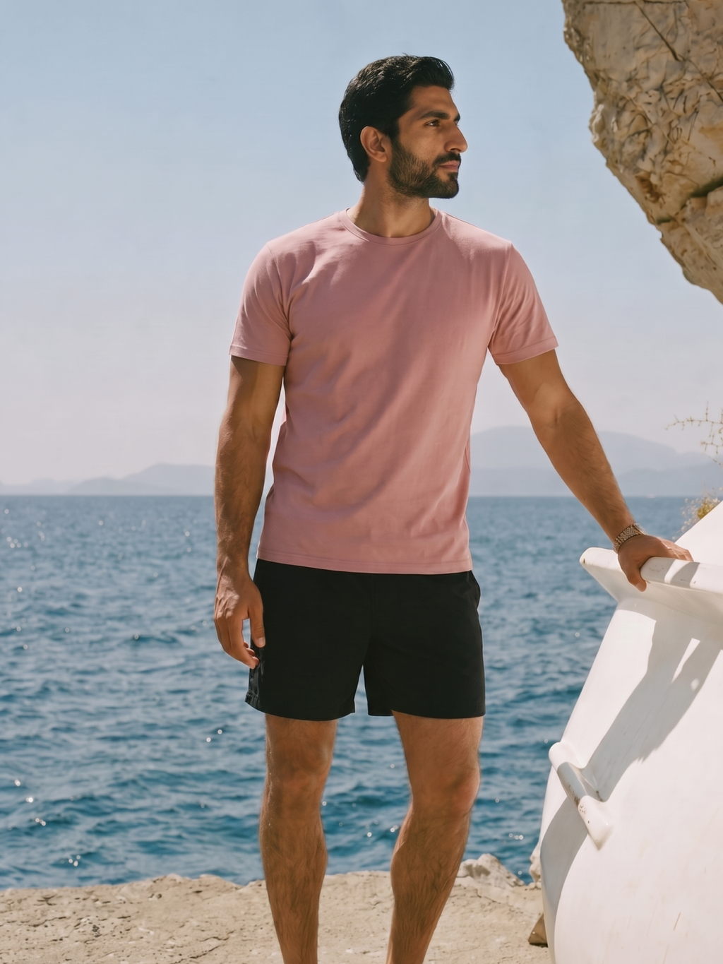 Men's Pink 100% Organic Cotton Regular Fit Tshirt