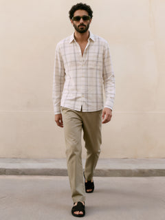 Men's Offwhite 100% Cotton Regular Fit Shirt