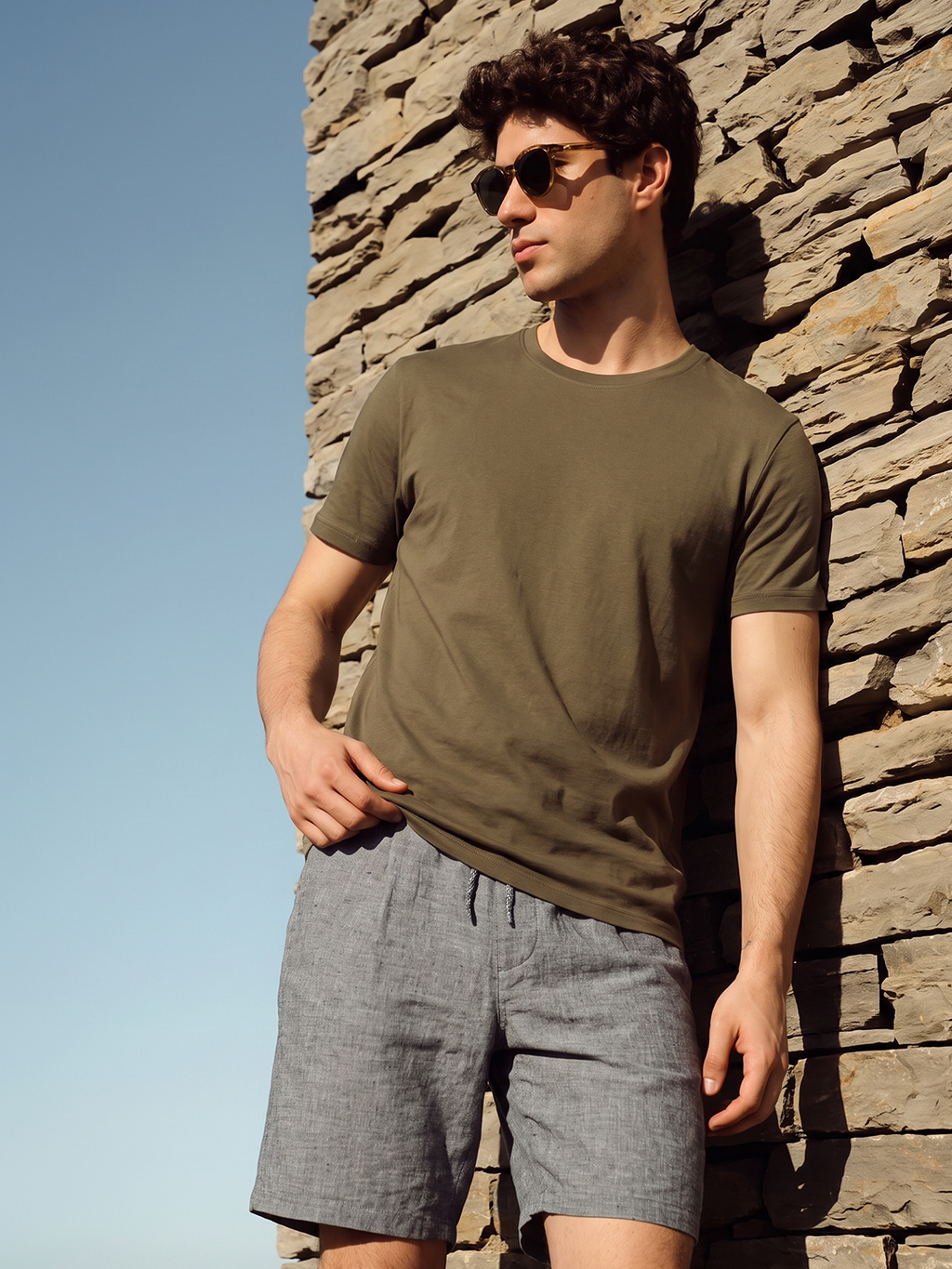 Men's 100% Cotton  Regular Fit Tshirt Brown