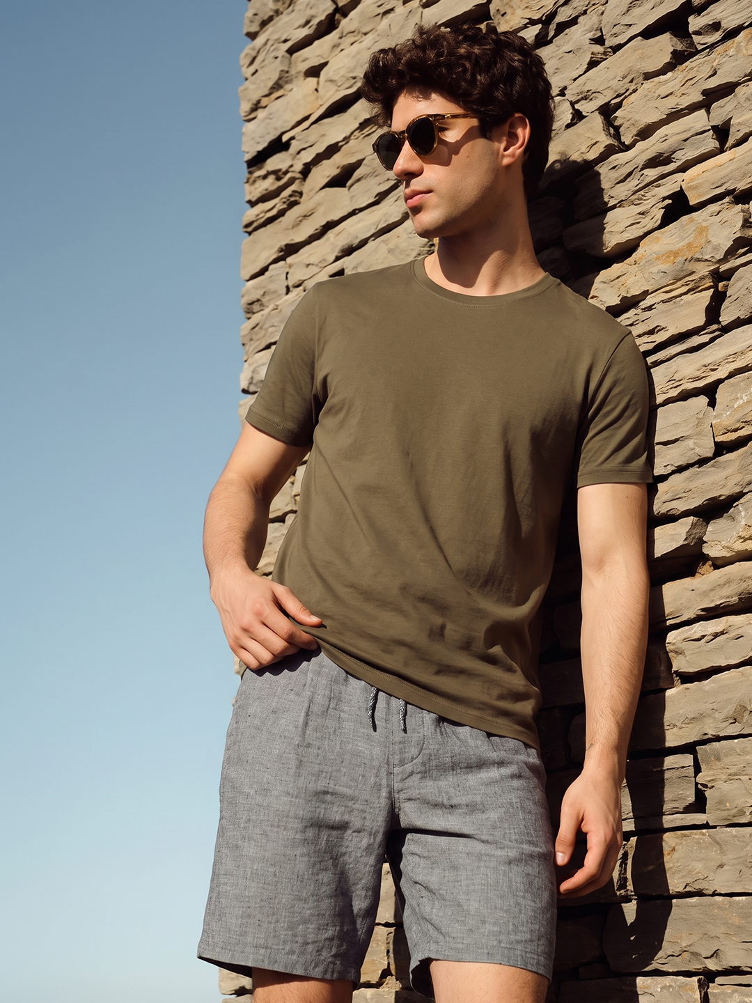 Men's 100% Cotton  Regular Fit Tshirt Brown