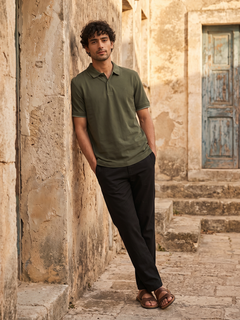 Men's Olive 100% Organic Cotton Regular Fit Tshirt