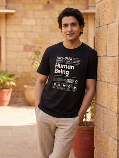 Men's 100% Organic Cotton Regular Fit Tshirt Black