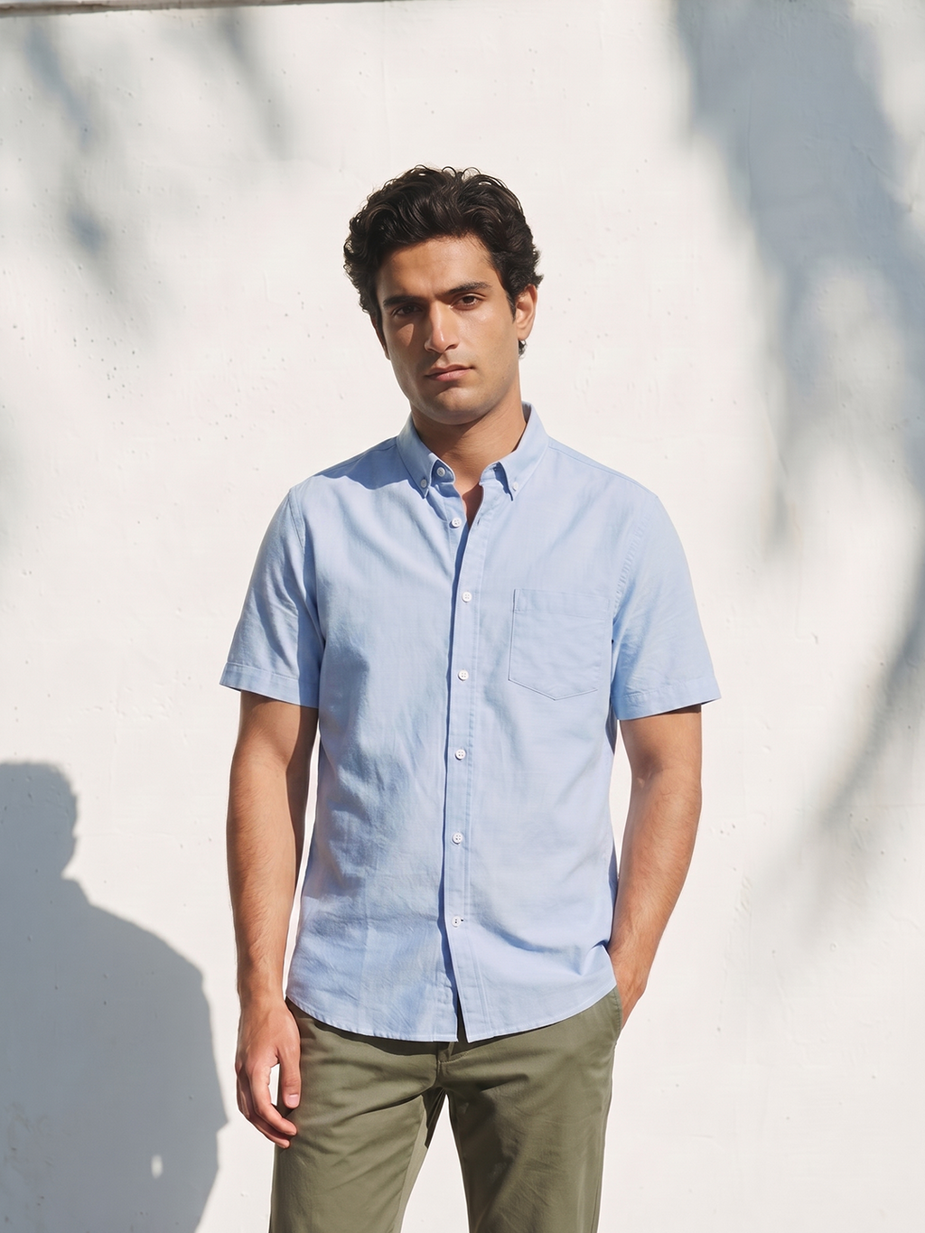 Men's Sky Oxford 100% Cotton Regular Fit Shirt