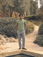 Men's Green Cotton Bamboo Elastane Regular Fit Tshirt
