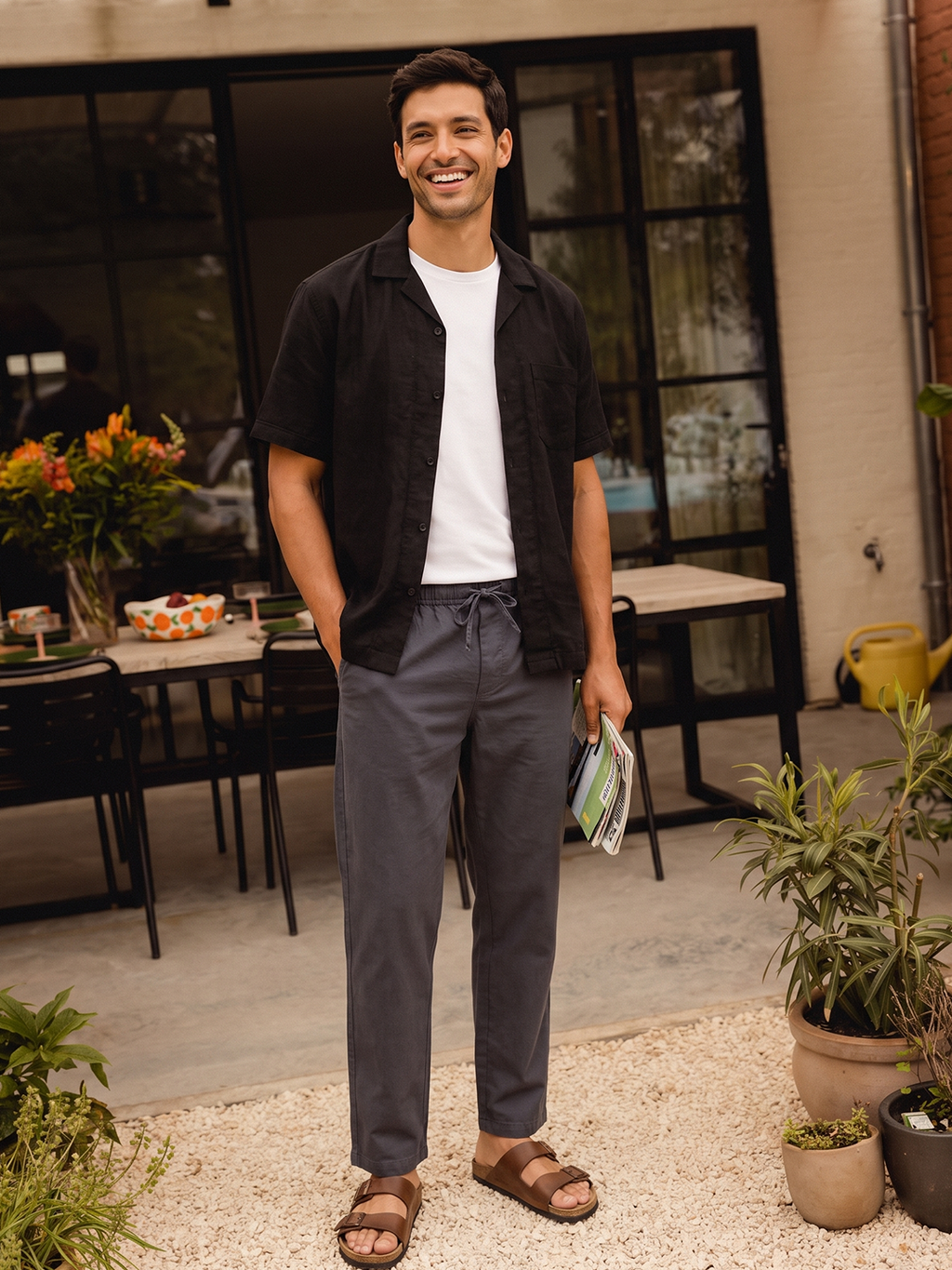 Men's Cotton Lycra Regular Fit Pocket Pants Navy