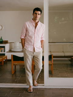 Men's Natural Cotton Linen Slim Fit Pant