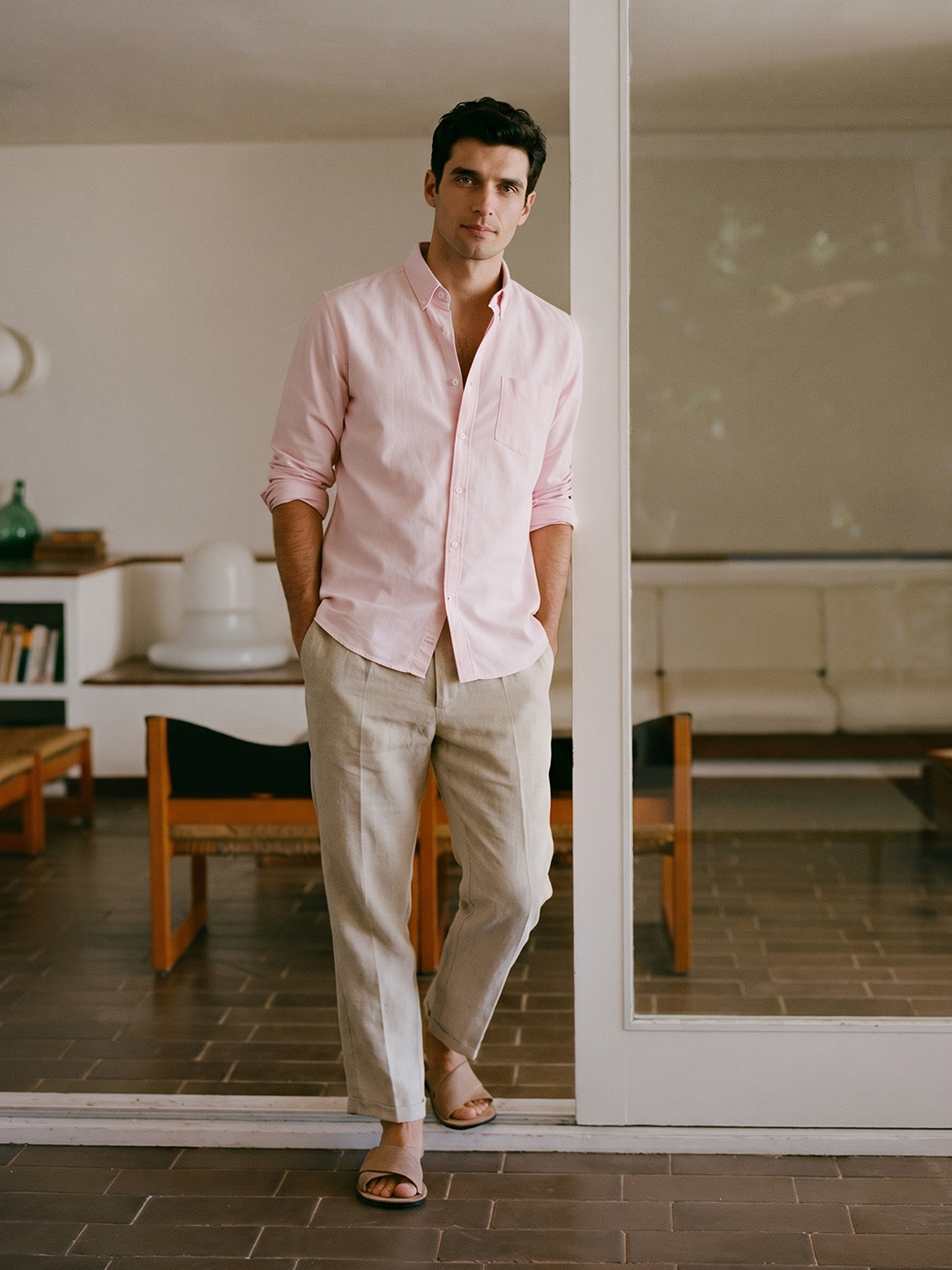 Men's Natural Cotton Linen Slim Fit Pant