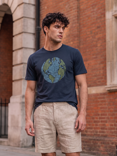 Men's Navy 100% Organic Cotton Regular Fit Tshirt