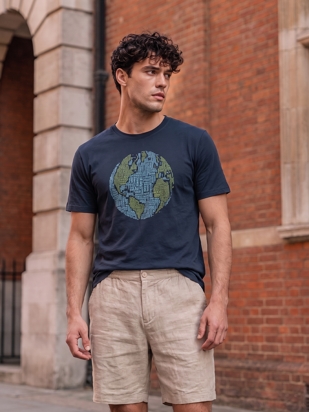 Men's Navy 100% Organic Cotton Regular Fit Tshirt
