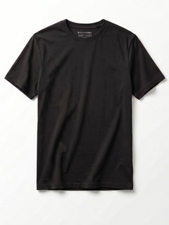 Men's Black Cotton Bamboo Elastane Regular Fit Tshirt
