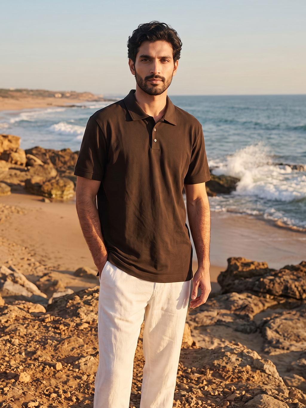 Men's 100% Cotton  Regular Fit Tshirt Brown