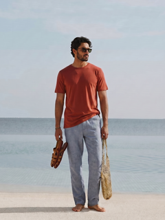 Men's Brick Cotton Bamboo Elastane Regular Fit Tshirt
