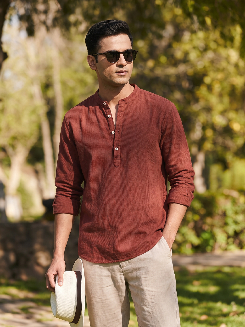 Men's Rust 100% Cotton Regular Fit Shirt