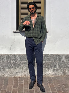 Men's Green 100% Cotton Regular Fit Shirt