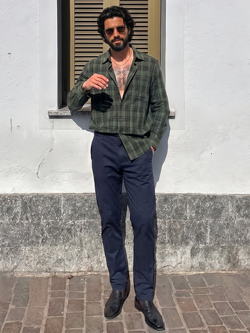 Men's Green 100% Cotton Regular Fit Shirt
