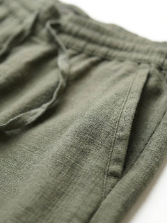 Men's 100% Cotton Regular Fit Side Pocket Pants Olive