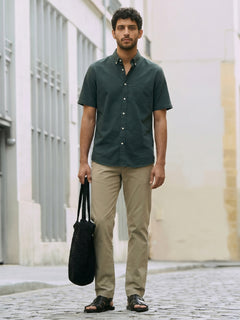 Men's Green Oxford 100% Cotton Regular Fit Shirt