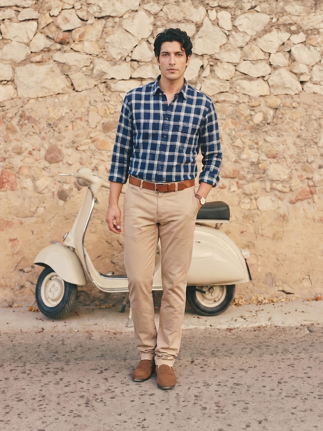 Men's 100% Cotton Regular Fit Shirt Navy