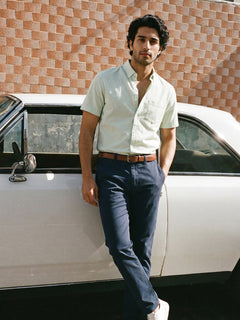 Men's Mint Oxford 100% Cotton Regular Fit Shirt