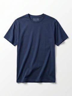 Men's Navy Cotton Bamboo Elastane Regular Fit Tshirt