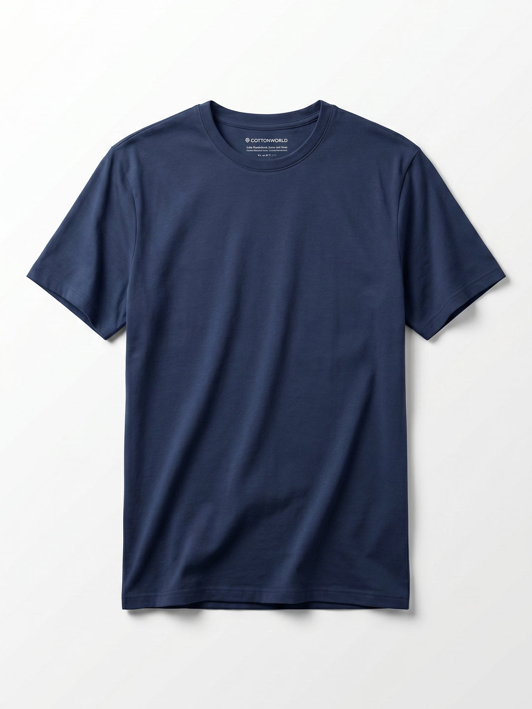 Men's Navy Cotton Bamboo Elastane Regular Fit Tshirt