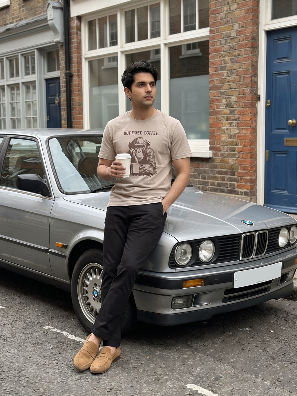 Men's 100% Organic Cotton Regular Fit Tshirt Sand