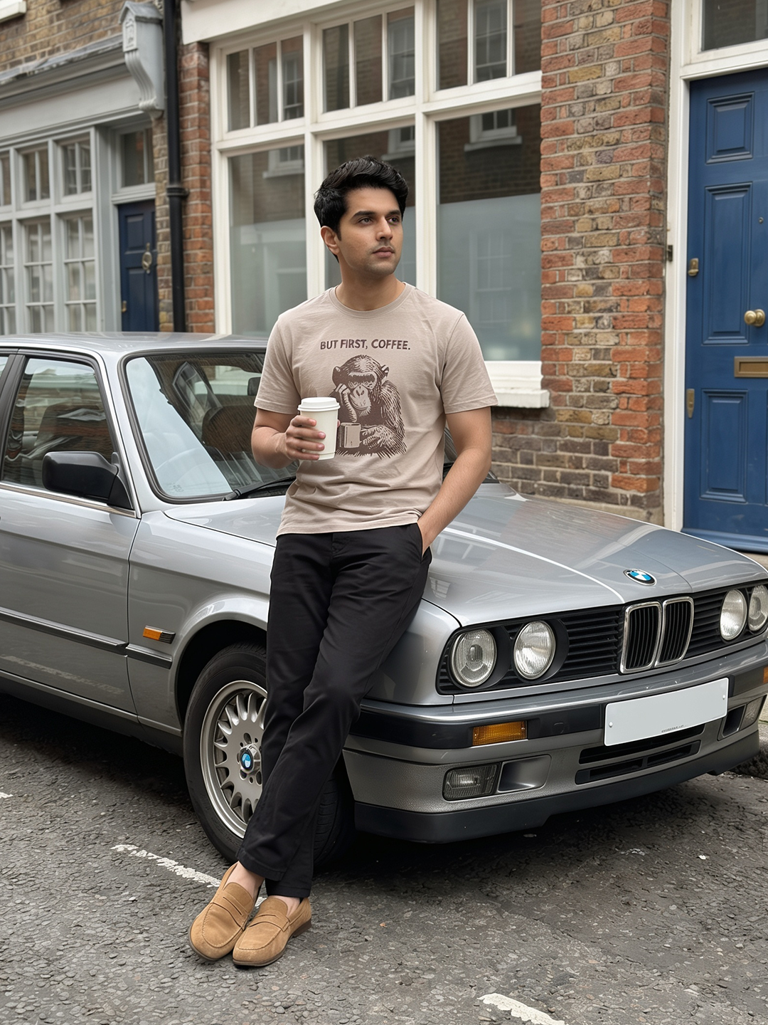 Men's 100% Organic Cotton Regular Fit Tshirt Sand