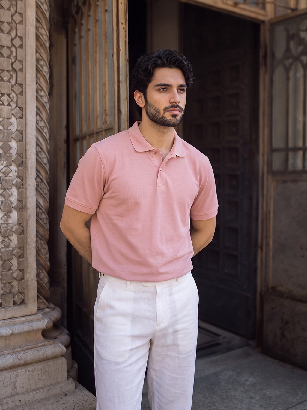 Men's 100% Organic Cotton Regular Fit Tshirt Pink