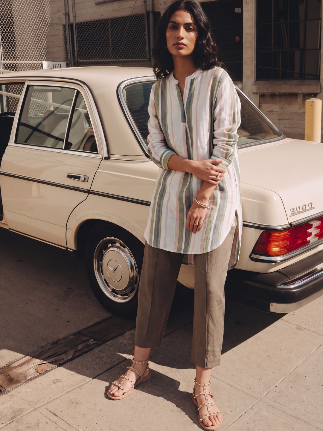 Women's 100% Linen Boxy Fit Blouse Multi
