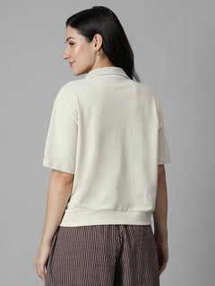 Women's Natural Cotton Elastane Regular Fit Tshirt
