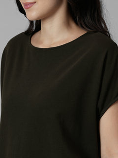 Women's Brown 100% Organic Cotton Regular Fit Tshirt