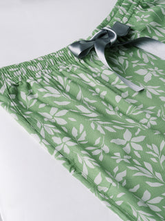 Women's Green 100% Viscose Regular Fit Pyjama