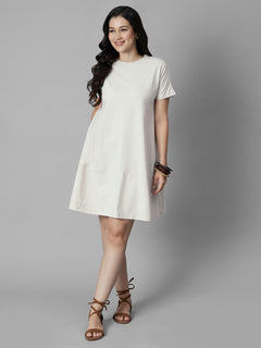 Women's Natural 100% Organic Cotton Regular Fit Knit Dress
