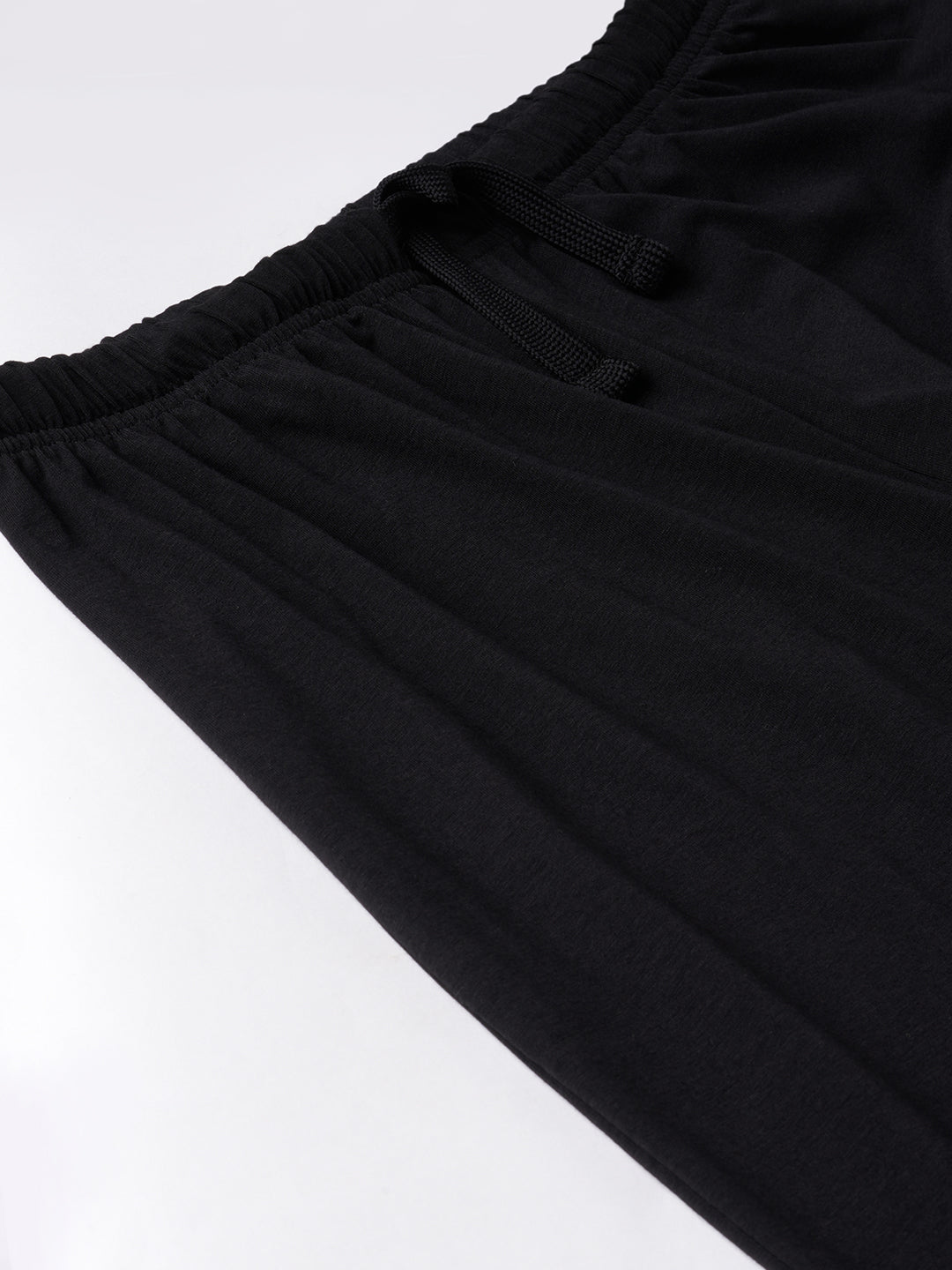 Women's Black Cotton Bamboo Elastane Regular Fit Knit Pant