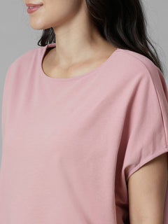 Women's Pink 100% Organic Cotton Regular Fit Tshirt