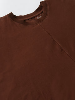 Women's Brick Cotton Elastane Boxy Fit Knit Dress