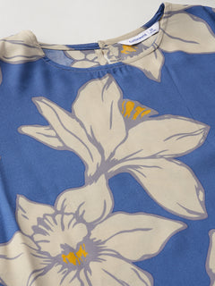 Women's Blue 100% Viscose Regular Fit Blouse
